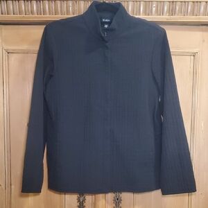 Eileen Fisher Zip Front Quilted Crinkle Jacket